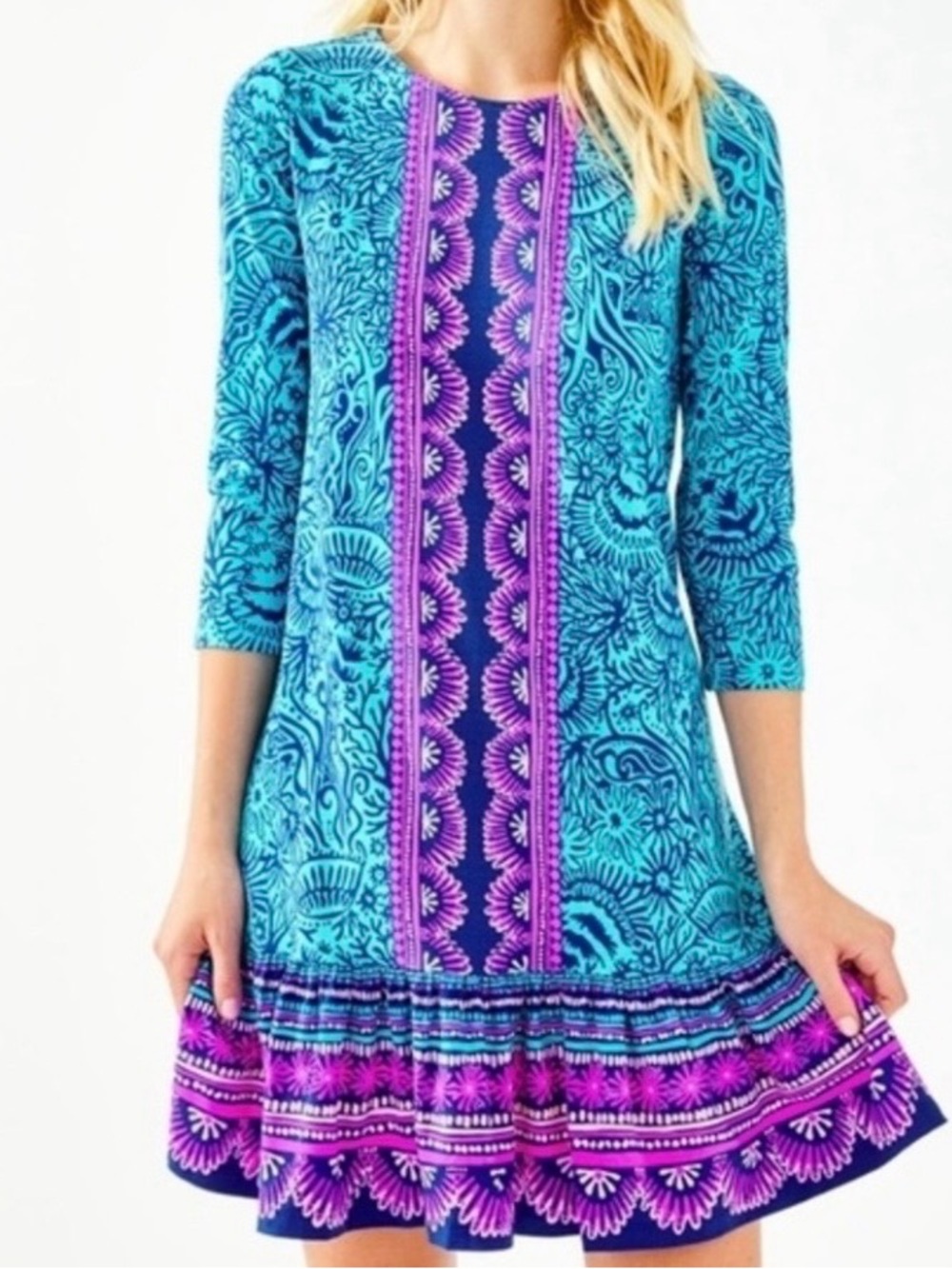 Lilly Pulitzer 3/4 Sleeve Floral Print Dress